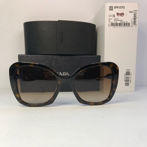 PRADA SPR 03Y VAU-6S1 butterfly sunglass honey tortoise frame brown lenses. - Picture 5 of 16